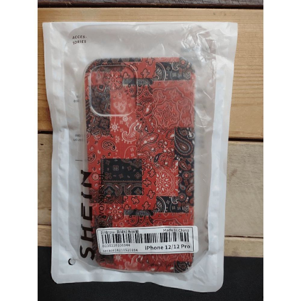 BRAND NEW Shein iPhone 12 / 12 Pro Paisley Red and Black Bandana Phone Case